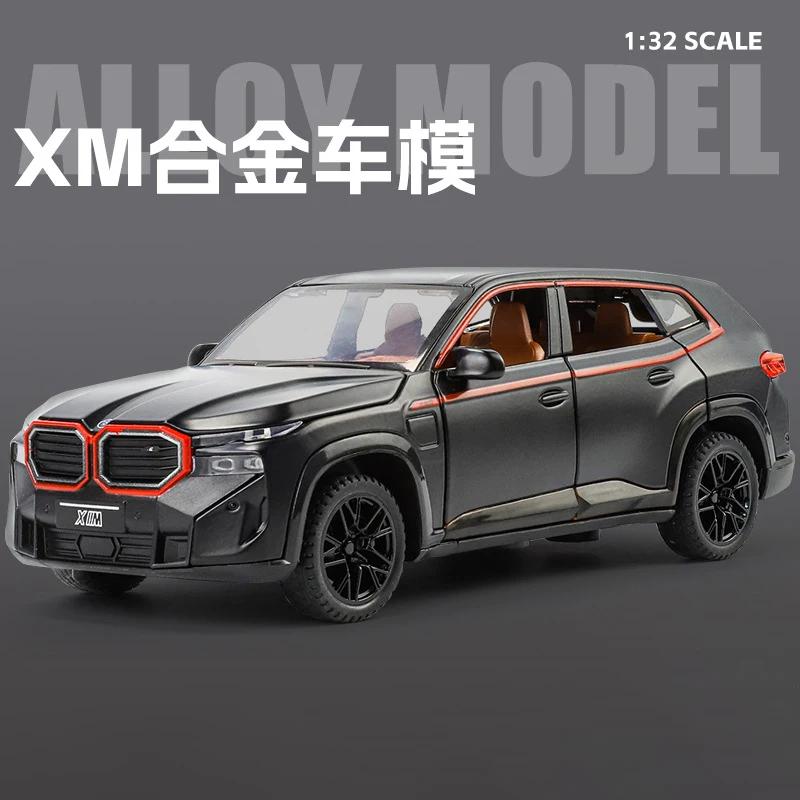 New 1:32 BMW XM SUV Six-door Simulation Alloy Die-cast Toy Car Model Sound and Light Pull Back Children's Toy Collection Ornaments Boys Birthday Gift