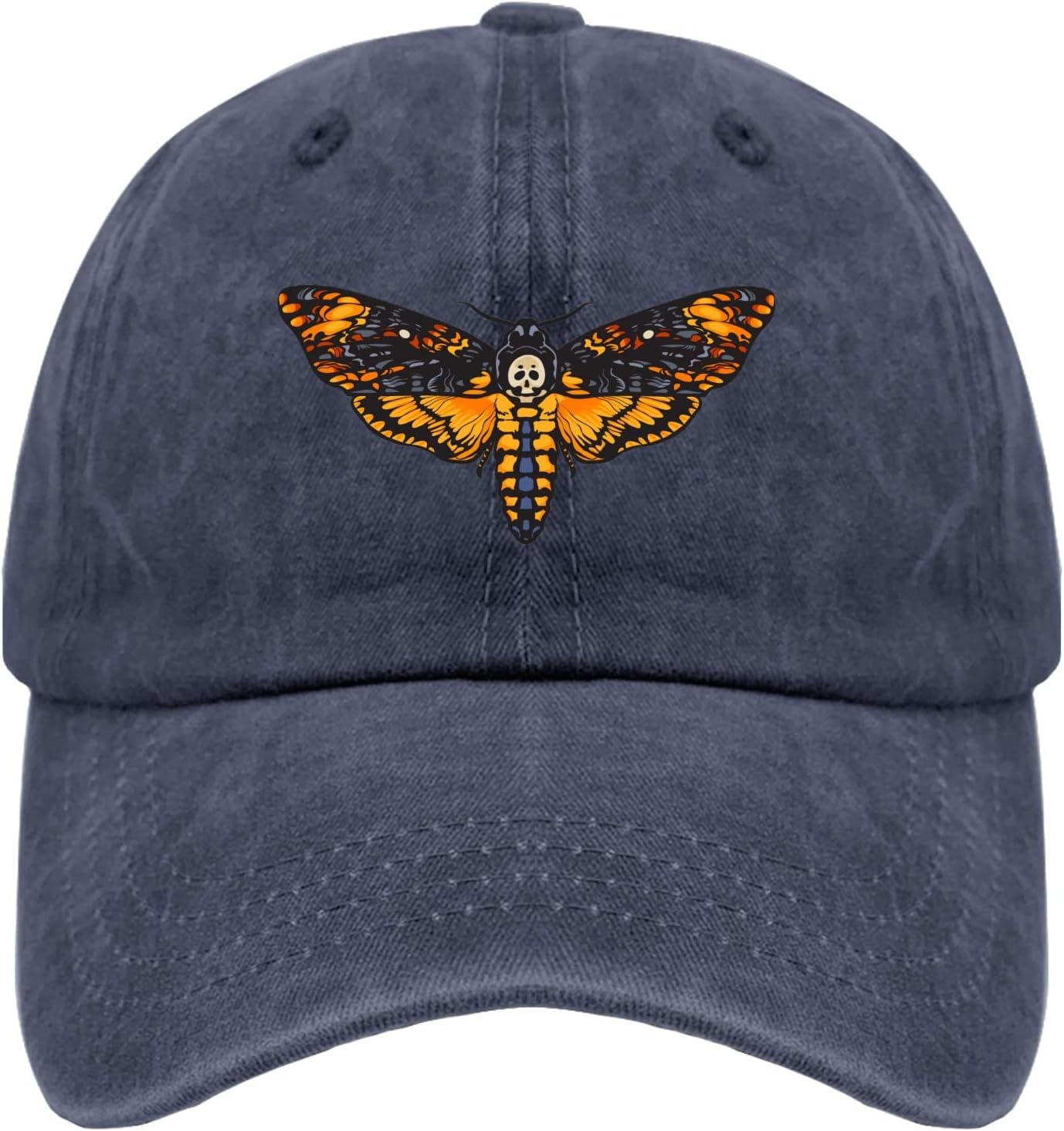 Death Head Moth Skull Graphic Baseball Cap Unisex Polyester Casual Adjustable Baseball Hat One Size