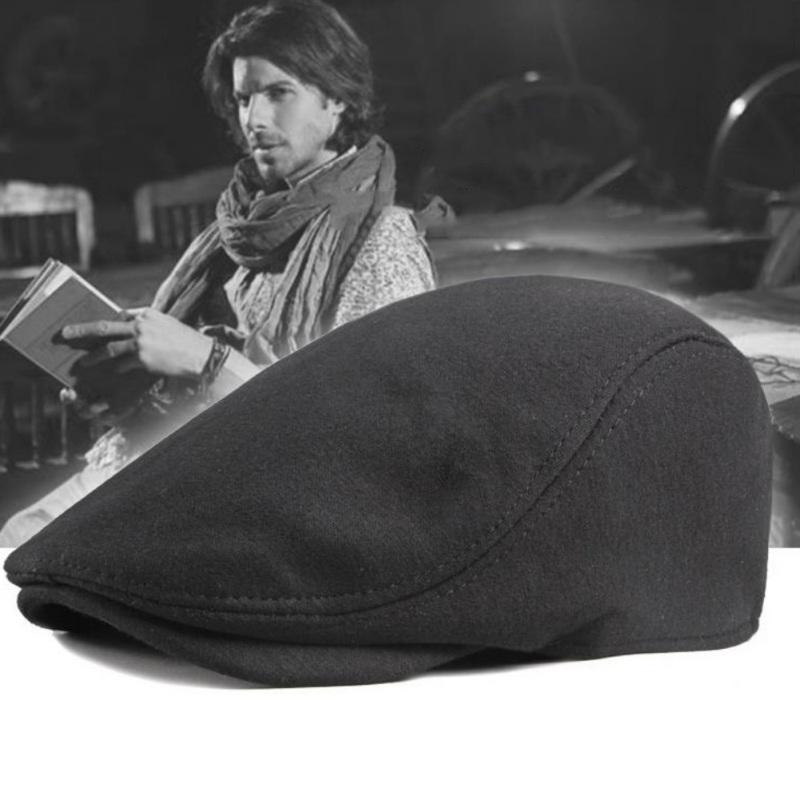 Men Classic Blend Flat Training Camp Hat Adjustable Newsboy Hat Comfortable Driving Hunting Cap Beret Hats Men Flat Cap