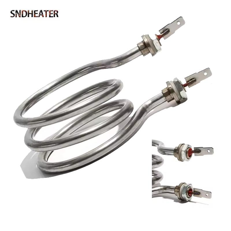SNDHEATER Water Dispenser Horizontal Spiral Distilling Heater 220V 800W Electric Boiler Tank Heating Element 10MM 12MM Thread