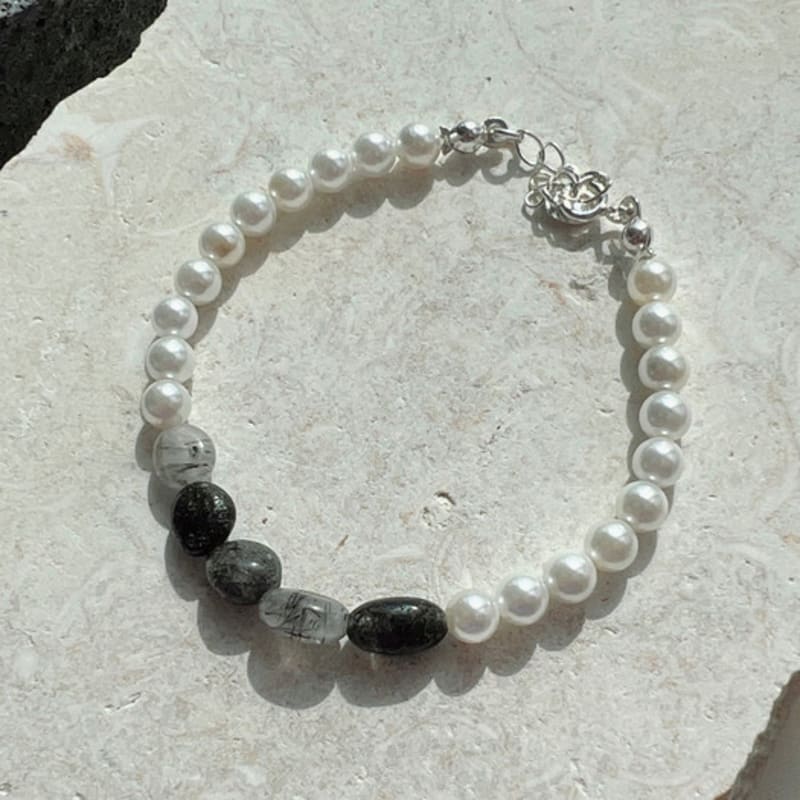 KIETIMOOR Greta Perlenarmband (Silber 925) Greta Pearl Rohsilber Armband