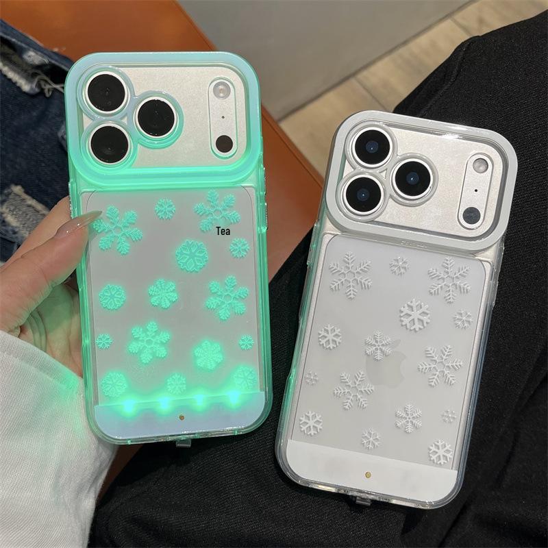 Snowflake Light-Up Phone Case for iPhone 17 Promax/16/15/14 with Voice Control