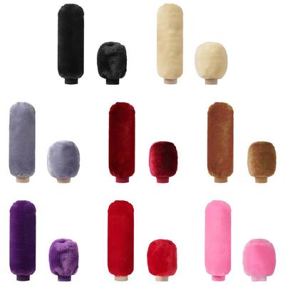 1 Pair of Soft Plush Handbrake Cover Set Plush Thickening Car Plush Handbrake Cover Replaceable Warm Handbrake Grip Covers