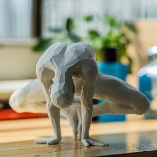 Figurka muže jógy, abstraktní padmásana, socha jogínů, stolní meditující mužská socha do obývacího pokoje, dekorace do pokoje s jógou