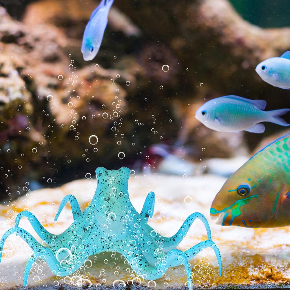 Silicone Artificial Fluorescent Simulation Aquarium Fish Decoration(Green)