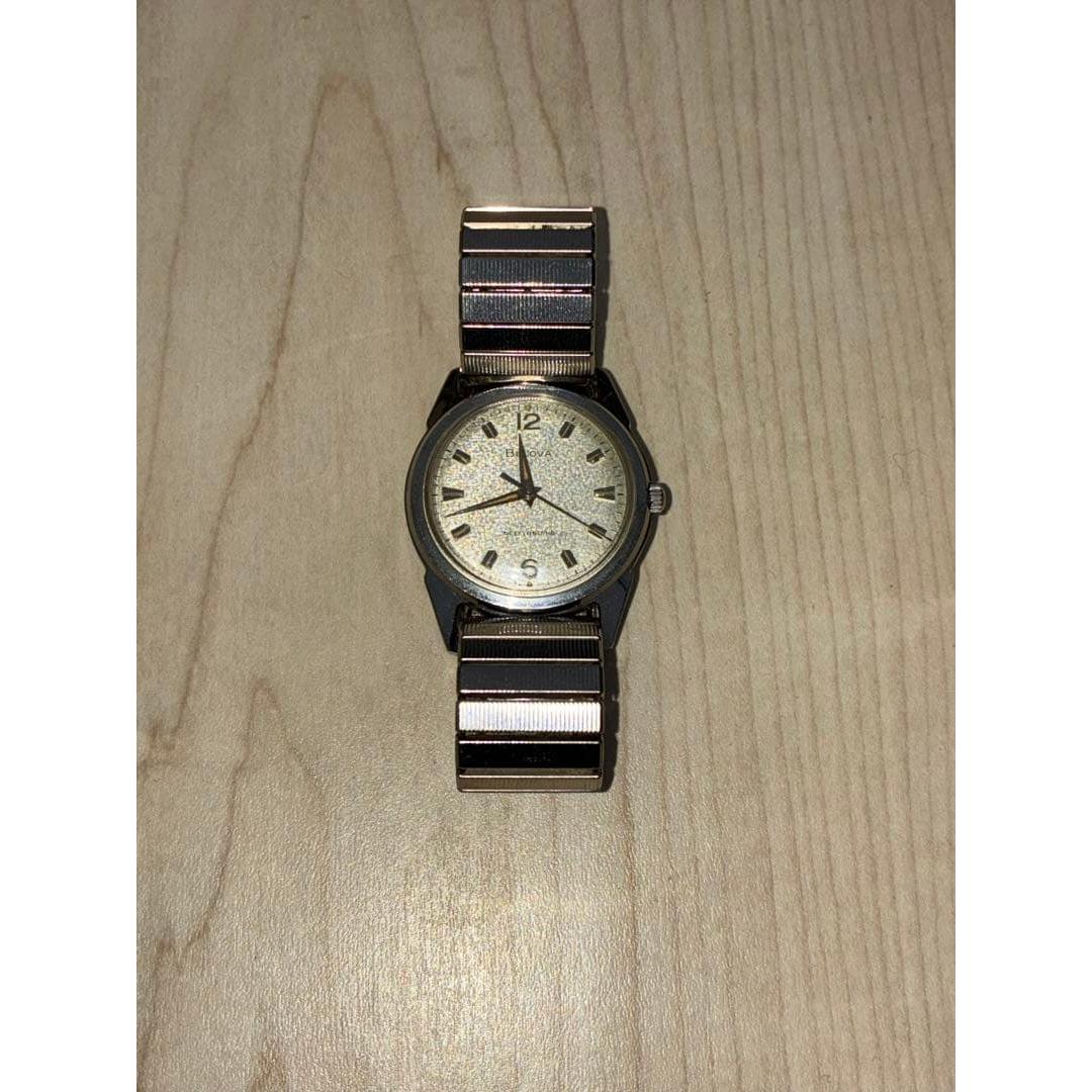 Used Bulova Accutron Silver Manual Winding Watch Metal Bracelet