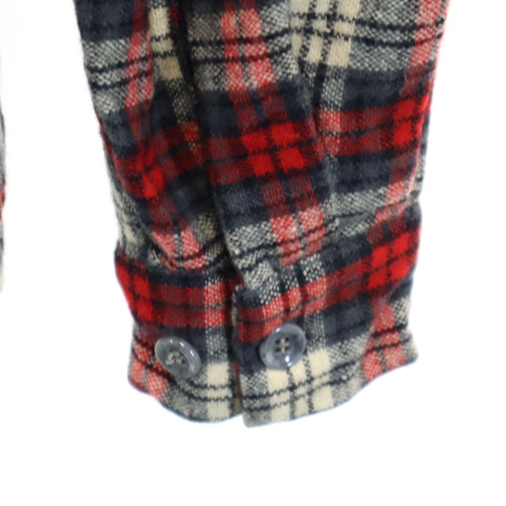 McGregor 60s USA Made Wool Vintage Open Collar Check Pattern Long Sleeve Open Collar Shirt Men's Used