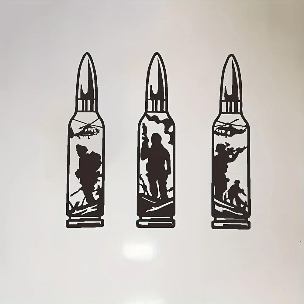 Настенный декор из трех металлических пуль солдата — фото 6