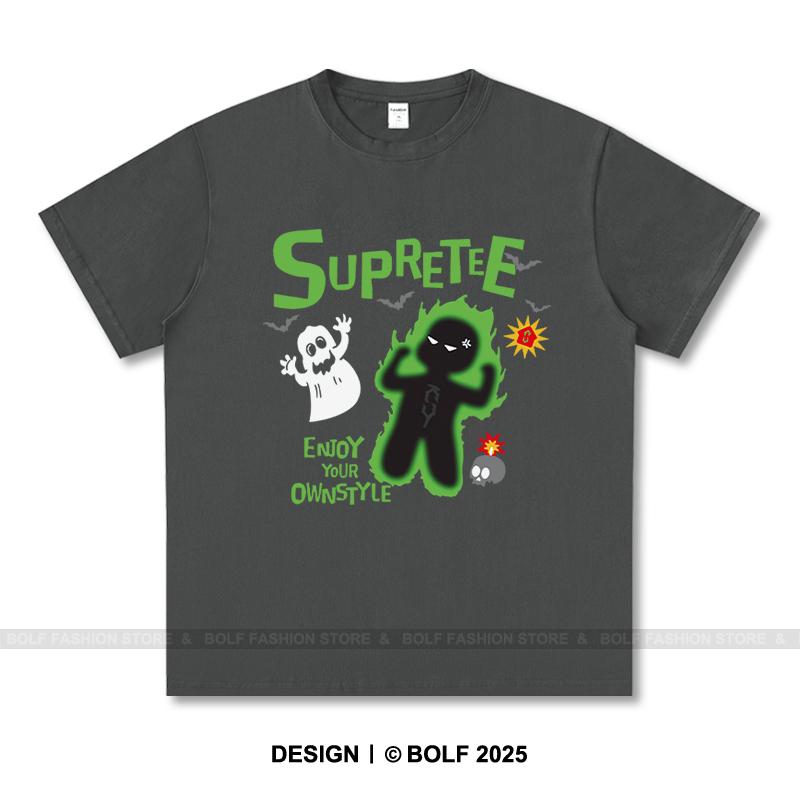 Women's Supretee Printed T-Shirt 100% Cotton Oversized Brand Logo Graphic Tees for Men Summer Tops Urban Streetwear