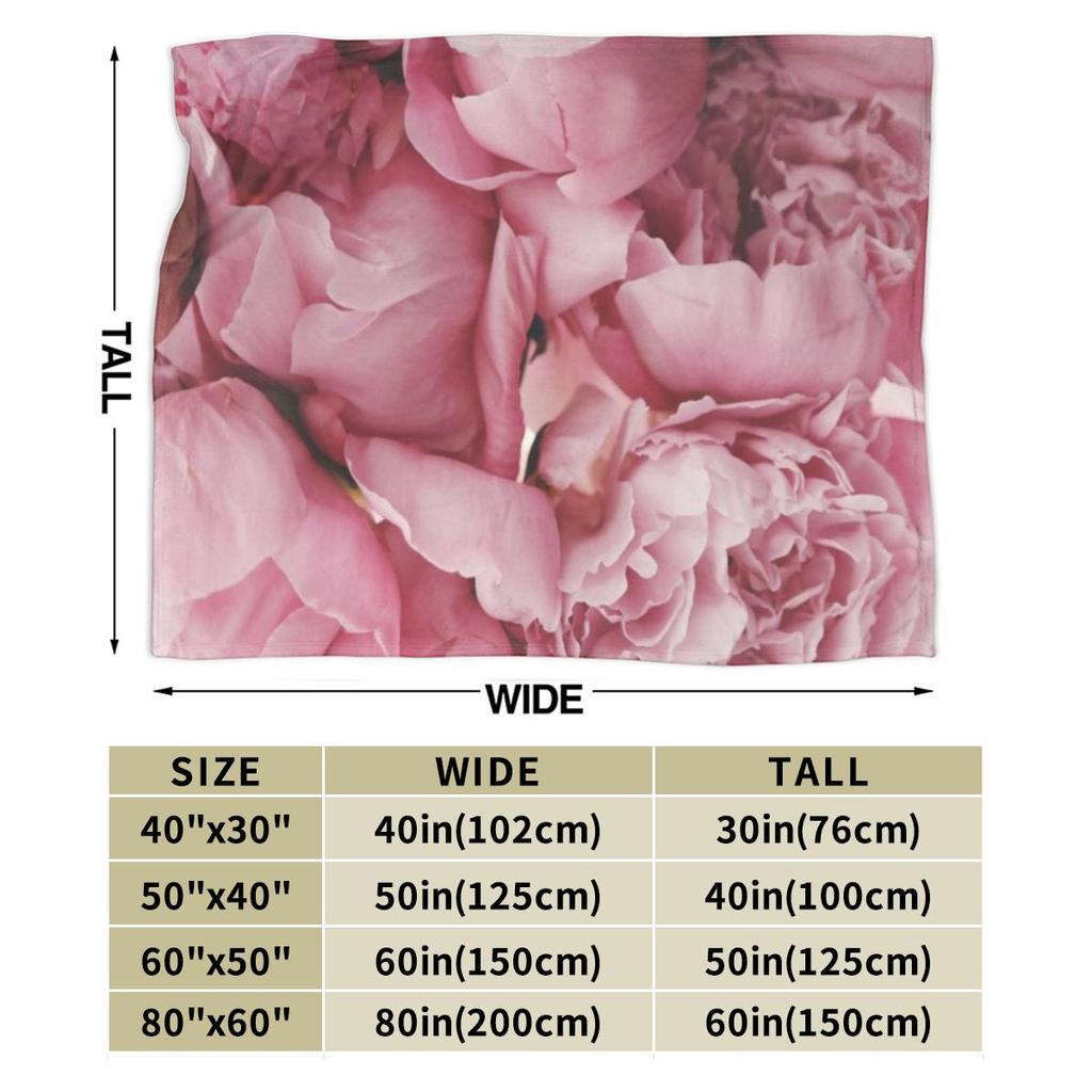 Blooming Pink Peony Flowers Custom Comfortable Decorate Home An UltraSoft Micro Fleece Blanket