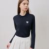 Goxo Basic Pique T shirT Smile hearT Navy