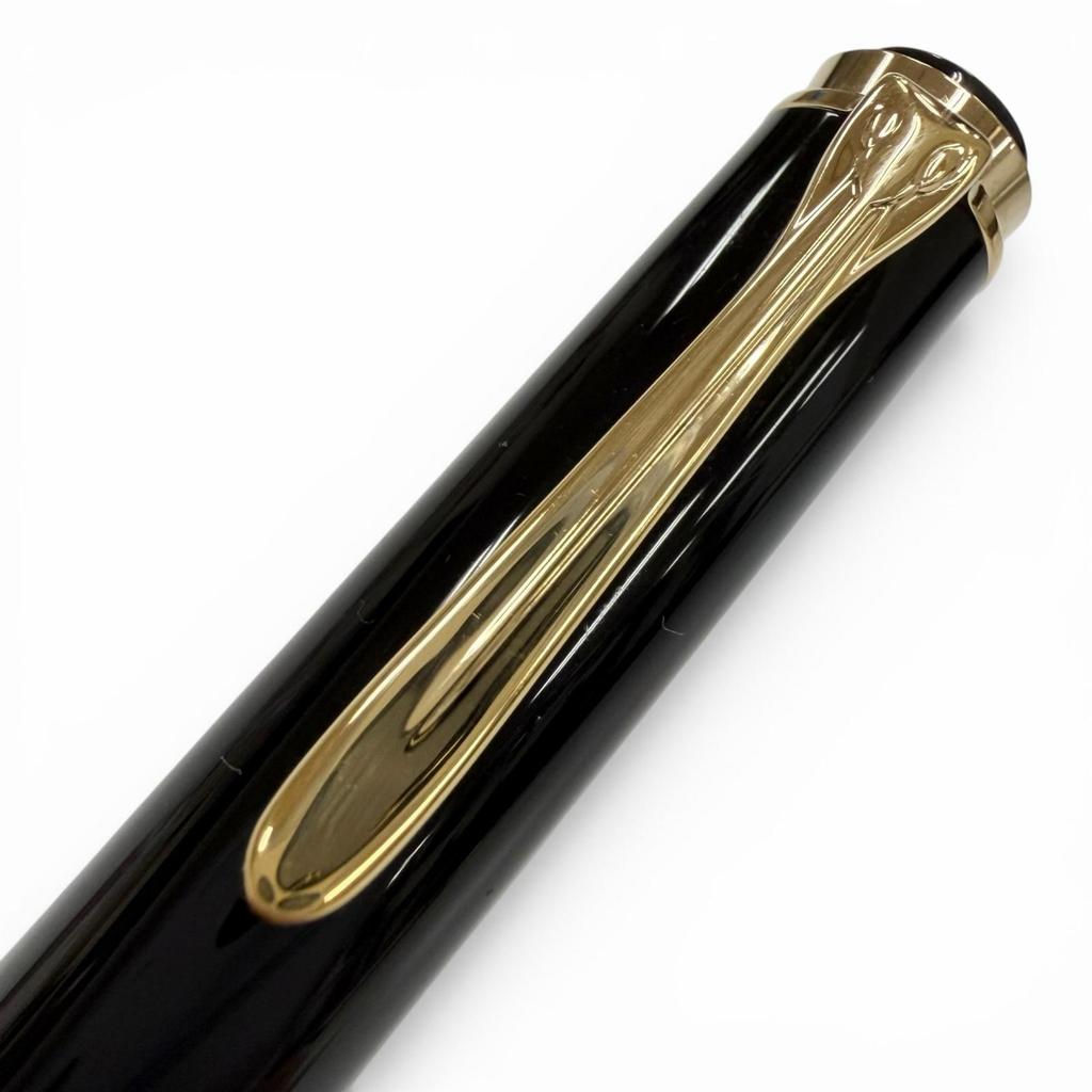 Excellent PERIKAN Fountain Pen Souverene M400 Green Stripe Black 14K Mens Used