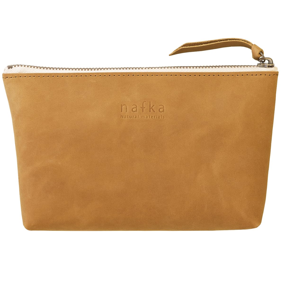 

Nafka Leather Small Item Made in Size L Women s Pouch, Cute, Large, Case, Japan, [NFK-72115] (Camel)