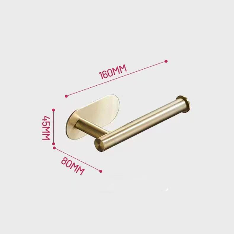 304 Stainless Steel Punch-Free Bathroom Set: Towel Rack, Tissue Holder, Robe & Hat Hook (4 Pieces)