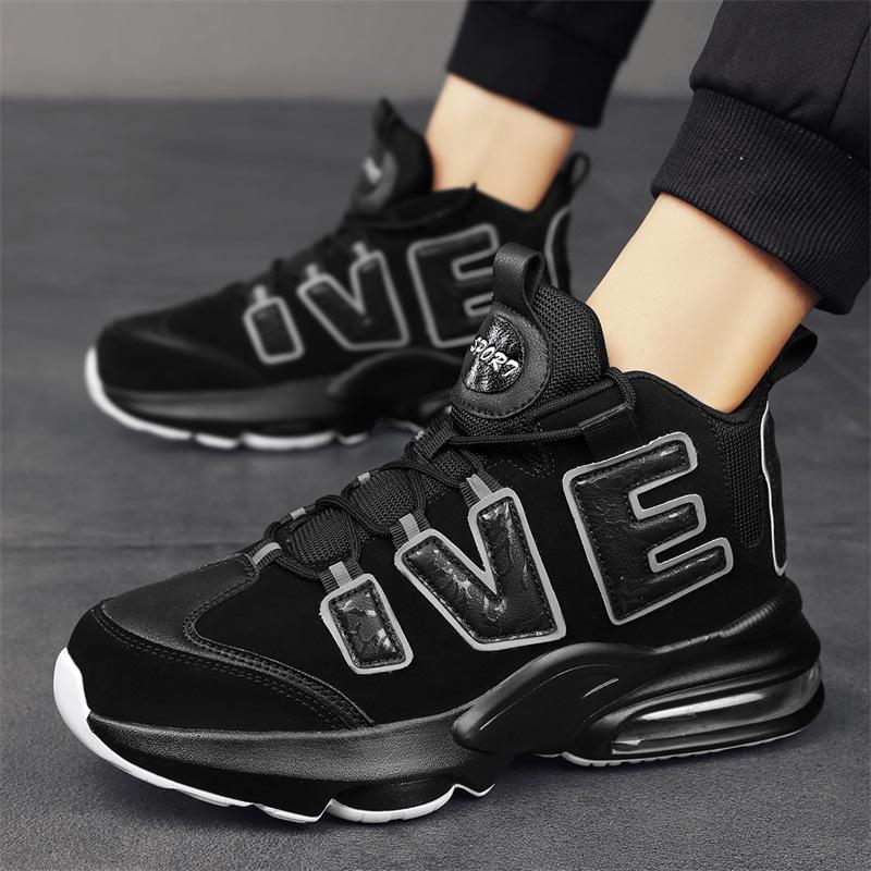 

2025 осень пара новые кожаные баскетбольные кроссовки мужские бархатные актуальные боевые кроссовки уличные модные кроссовки кроссовки для бега 38