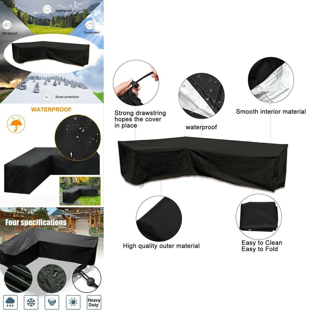 Rattan Furniture Corner Cover Garden Outdoor Sofa Protecter L Shape 30030098cm