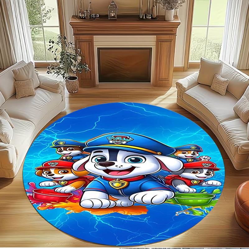 PAW Patrol Print Round Rug, Washable Floor Carpet, For Entryway Dorm Laundry Room Office Study, Home Decor Birthday Christmas Gift