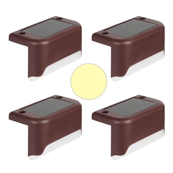 4ks solární napájení LED cesta ke schodišti světlo Venkovní zahradní plot Krajina nástěnná lampa