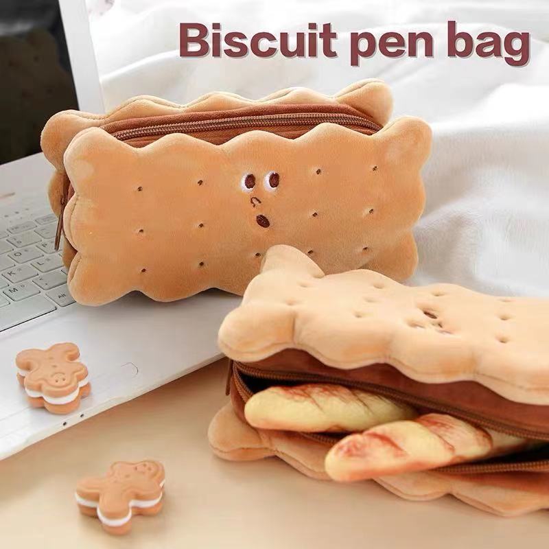 Creative Trend,Cute Funny Biscuits,Pencil Bag,Full Fun,Large Capacity,Student Personalized Stationery Storage Bags