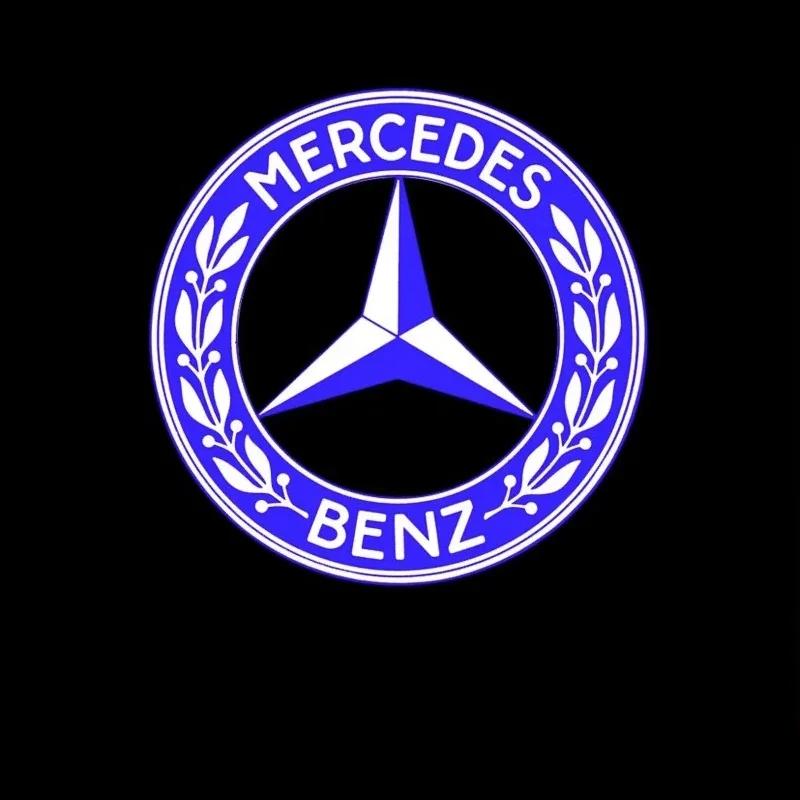 2Pcs Car Door Welcome Light Auto Emblem Badge LED Projector Lamp For Mercedes Benz C Class CLK SLK SLR W203 W208 W209 R171 R172