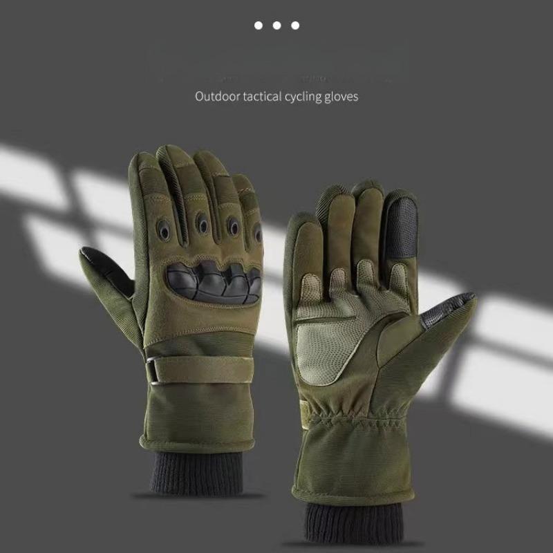 1PAIR velvet warm cold ski tactical gloves winter outdoor training mountaineering non-slip wear-resistant motorcycle men