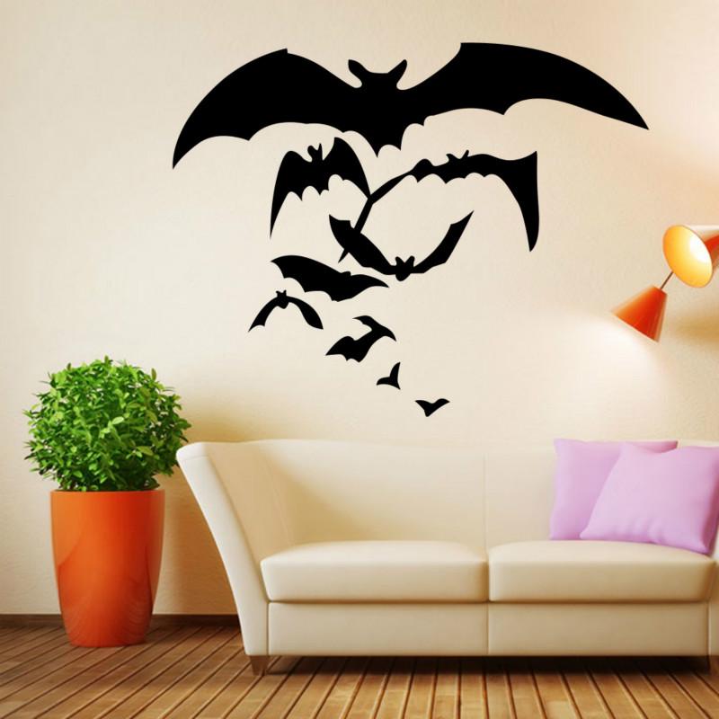 Pipistrello di Halloween Adesivo da Parete Creativo Decorazione per Soggiorno Camera da Letto Vetro Finestra Porta