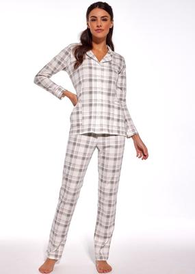 Pijama Cornette 482/286 Erica manga comprida/renda S-2XL feminina com botões Cornette