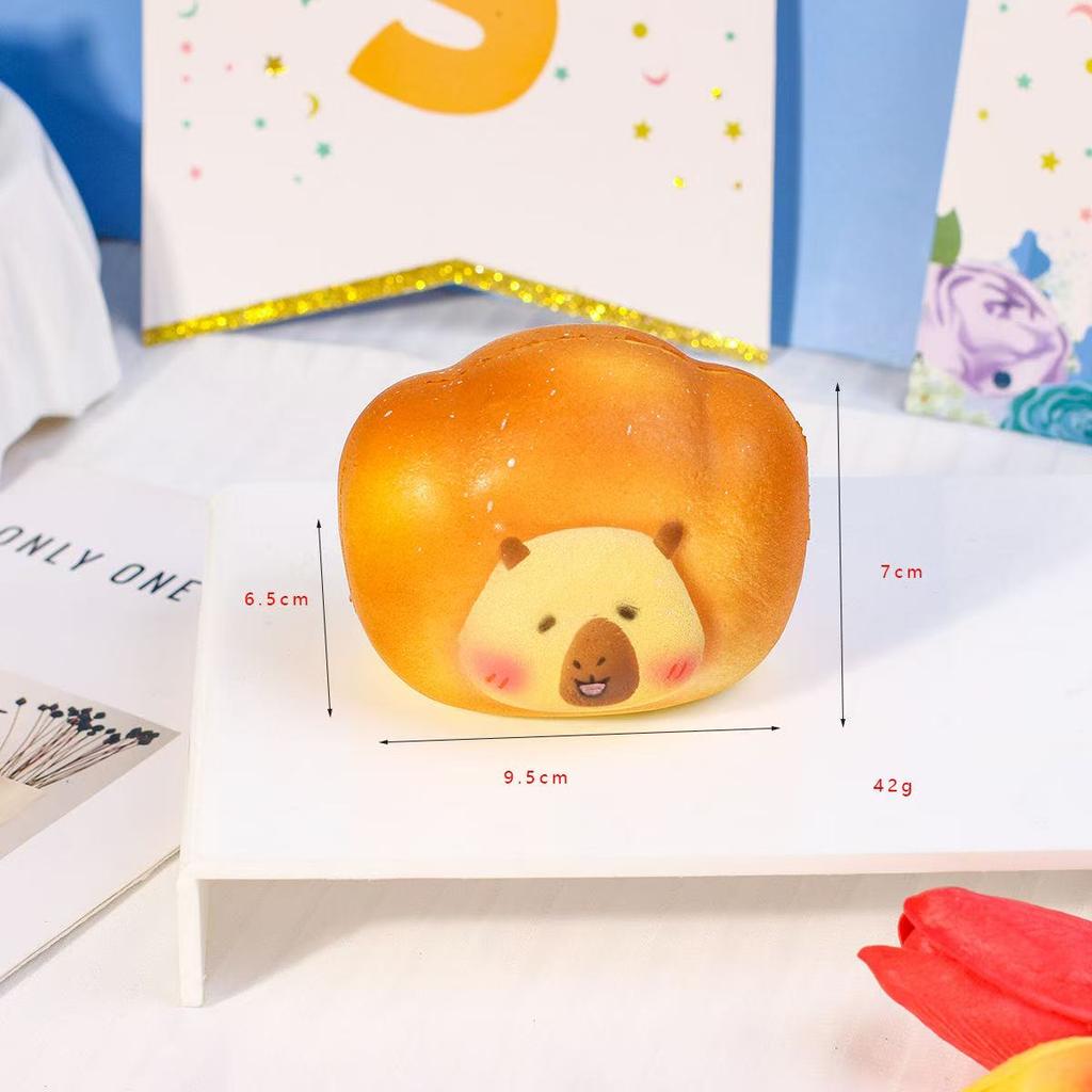 1Pcs Bear Simulation Decompression Pinch Music Student Opening Gift Bear Simulation Bread Slow Rebound Pinch.