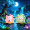 Neunschwanzfuchs Harzfiguren Chinesischer Stil Niedliche Blindbox Schreibtischdekoration Auto Mittelkonsolen-Ornament Geschenk Für Sammler