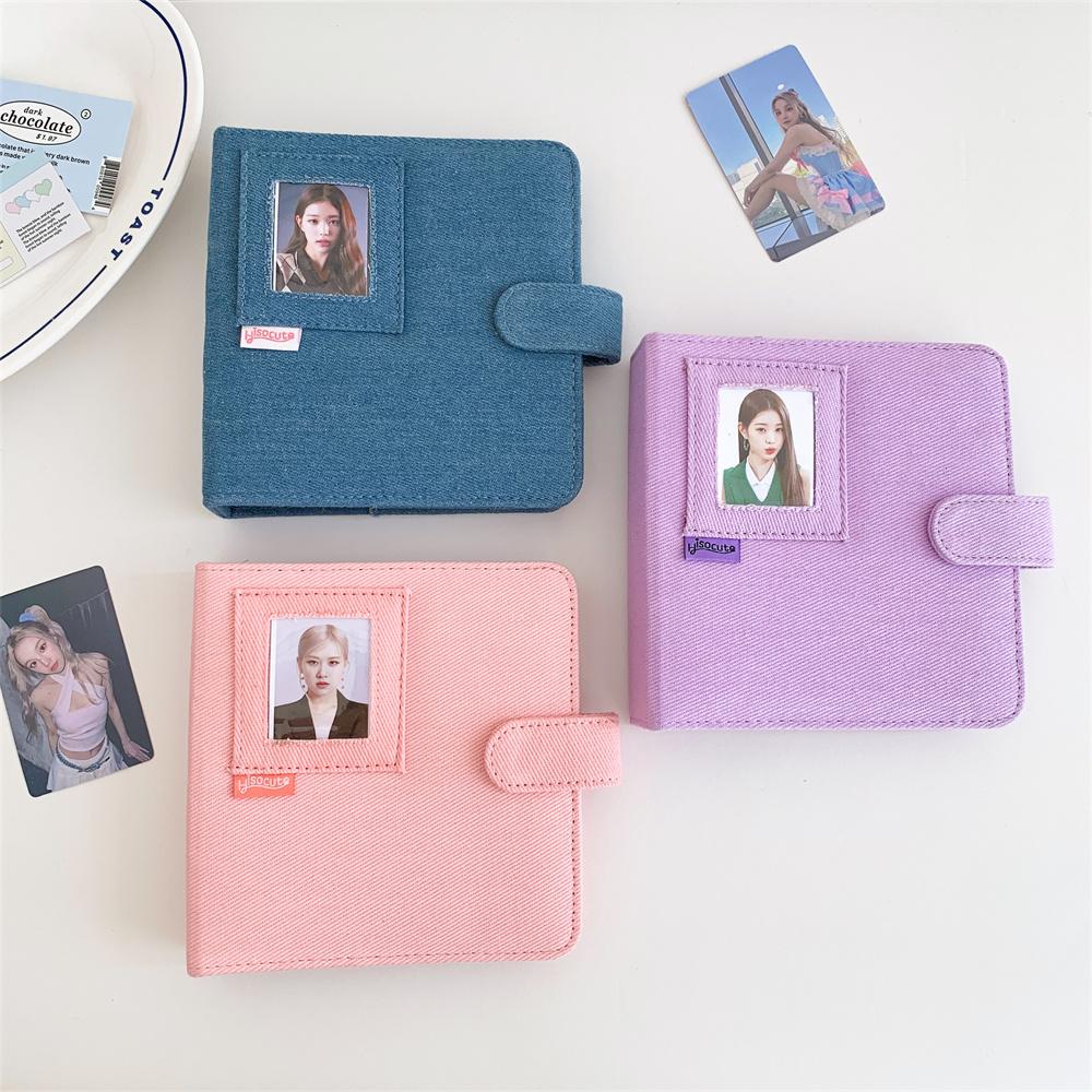 Vintage Jeans Po Album With 10pcs Sleeves DIY Binder Pocard Holder Collection Kpop 3inch Cards Collect