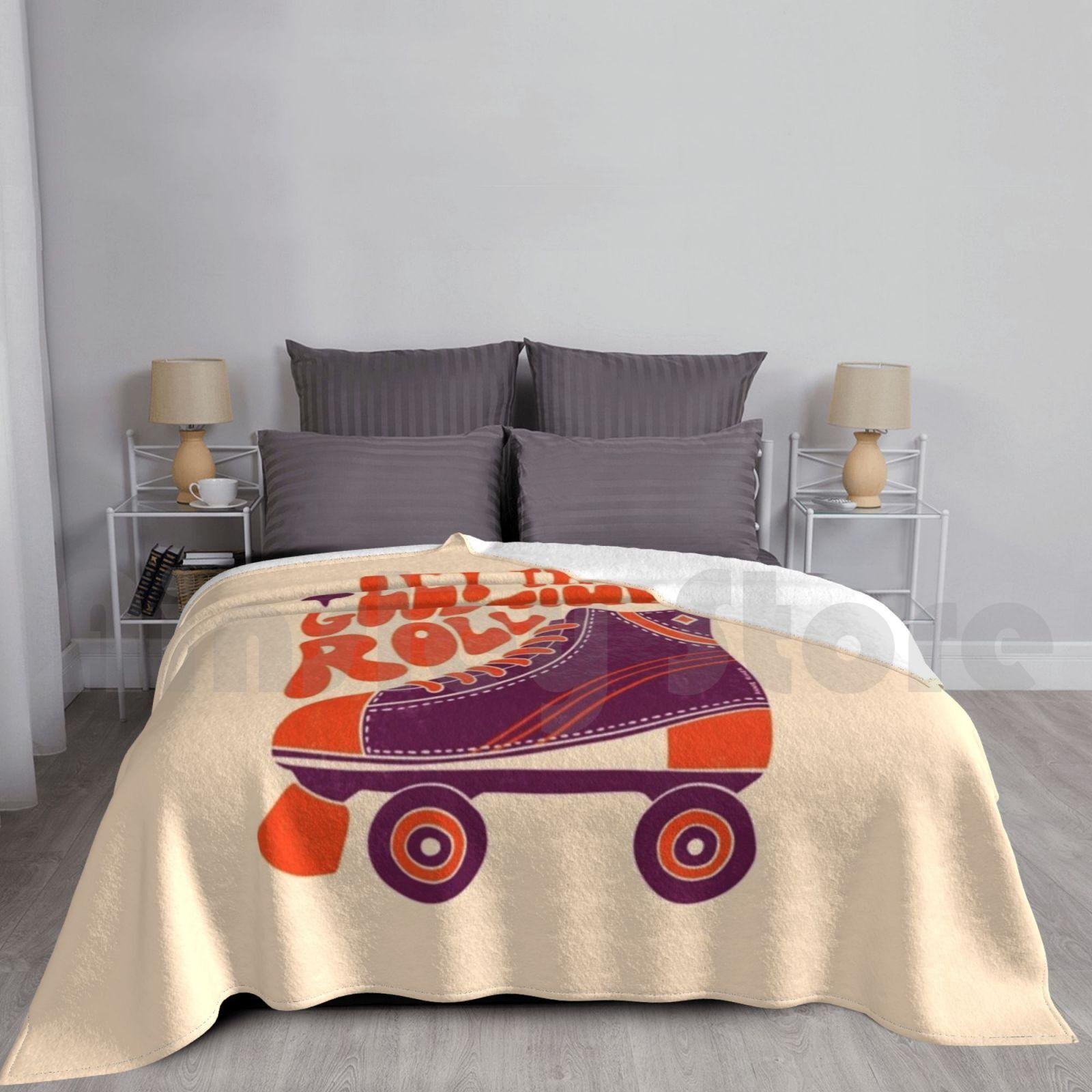 Let The Good Times Roll Blanket Fashion Custom Let The Good Times Roll Rollerskate Roller Skate Skate Skating Size: 75*100cm, Weight: 230 GSM
