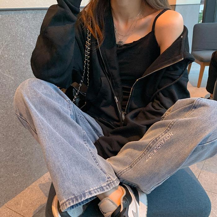 College style hooded long-sleeved sweater jacket women's autumn 2026 new zipper loose student versatile cardigan top