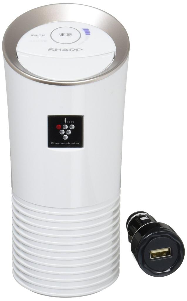 Sharp Plasmacluster 25000 Ion Generator, Cup Holder Type, White, IG-HC15-W