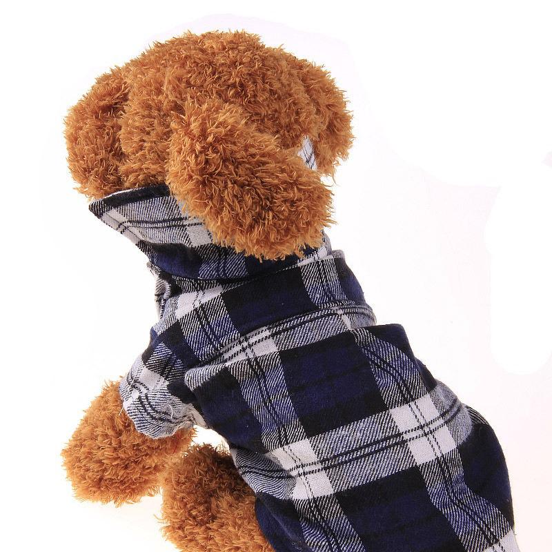 Plaid Snap Button Shirt for Dogs – Comfortable Spring/Summer Pet Apparel for Puppies, Teddy Breeds.