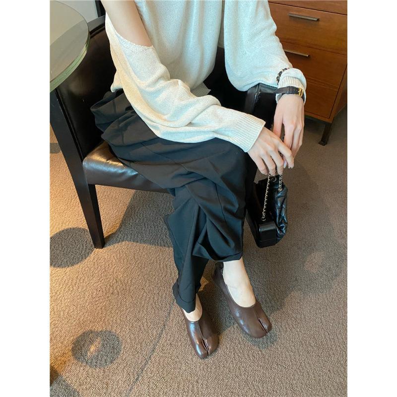 Strong push~ 2025 spring and summer Korean version super ins retro split-toed pig's trotters simple and versatile thick heel Doudou shoes single shoes