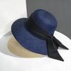 Cappello Estivo Moda Protezione Solare Traspirante da Viaggio per Spiaggia Cappellino a Secchiello Casual con Fiocco per Donne