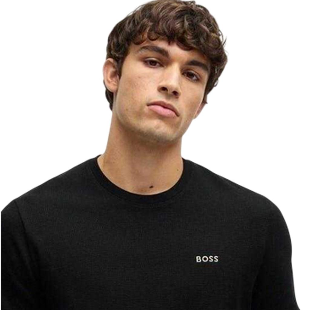 Boss Mens Waffle Knit Classic Short-Sleeved T-Shirt