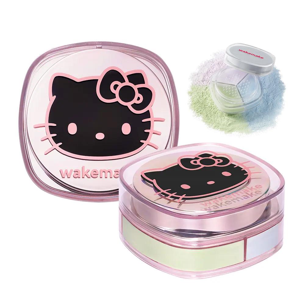 [Hello Kitty Черная версия] WAKEMAKE Stay Fixer Мультицветная пудра 01 Бледно-прозрачная 01 Pale Clear