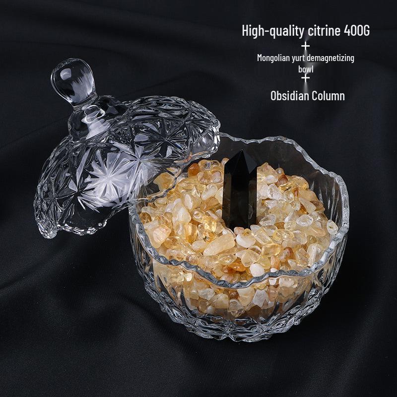 Natural White Crystal Stone Purification Bowl for Jewelry Storage