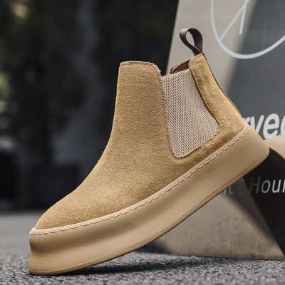 Genuine Leather Men's Ankle Boots British Style Hot Selling Man Chelsea Boots Classic Suede Chelsea Boots Leisure Walk Footwear