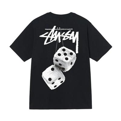 Grenzüberschreitende trendige Marke Street Style Stu-Druck Herren- und Damen-Kurzarm-T-Shirts, lockere Streetwear-Boutique-T-Shirts im Sommer