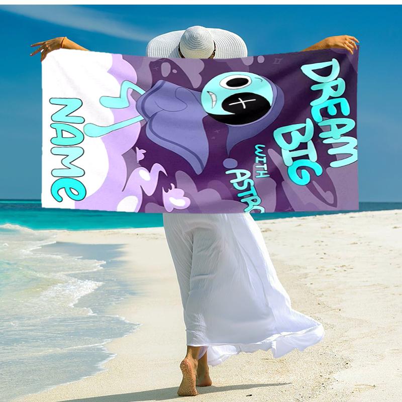 Personalized customized proof beach towel with game Dandy's World pattern - soft, absorbent, quick-drying, perfect swimming, camping&bathing