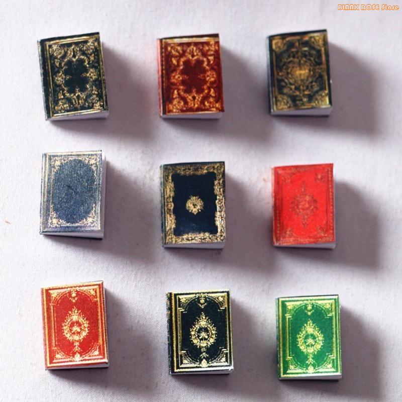 K1AE 3pcs 1:12 Scale Miniatures Dollhouse European Classical Mini Books Notebook Pretend for Play Decoration Accessories