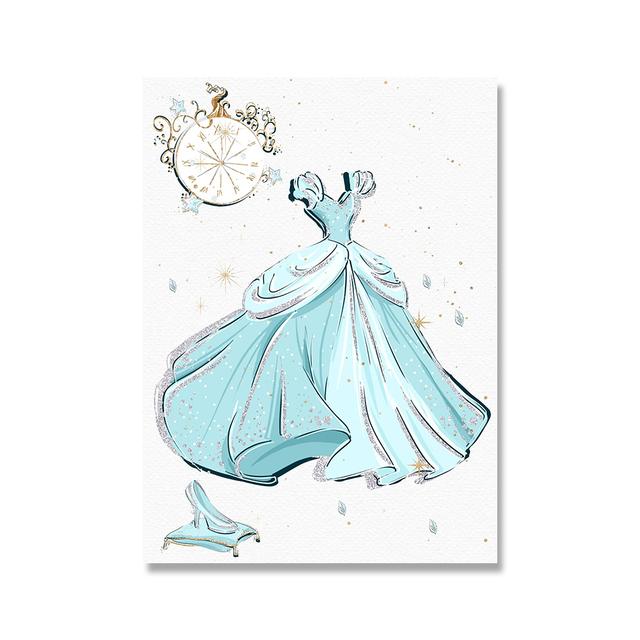 

Скандинавское минималистское небесно-голубое платье, сумки, подарок, цветочный плакат и принты, настенное художественное оформление комнаты для девочек, картины для интерьера 21*30cm