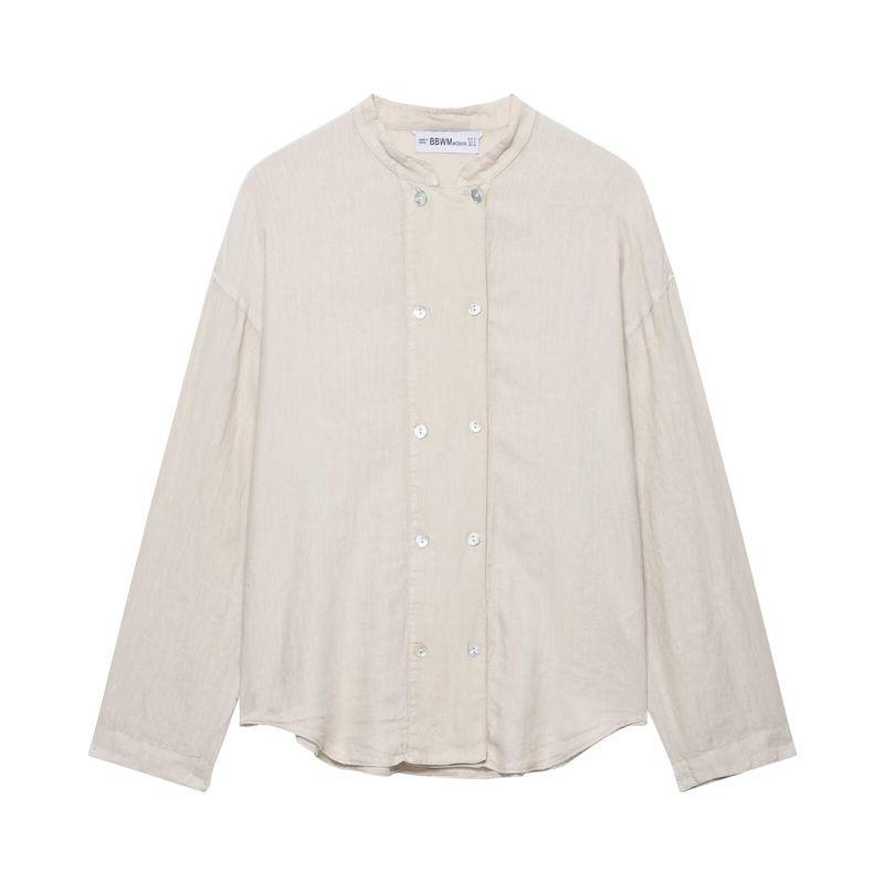 Jnleaog Spring New Arrival Women's Clothing Fashion Style French Fashion Design Linen Shirt Coat Pants 4043011