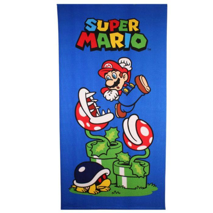 Super Mario Blue Beach Towel 70 X 140 Cm - Color:Royal Blue Size:One Size - Royal Blue