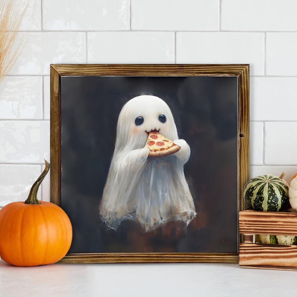 Halloween Decorations Wooden Wall Decorations  Pizza Halloween Cute Decorations