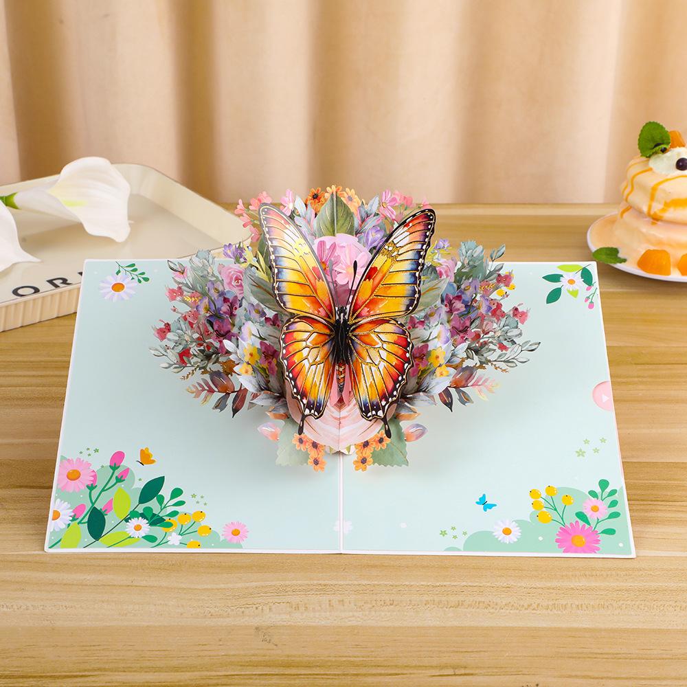 Nová Móda 3D Pop UP Motýl Přání k Narozeninám Pozvánka Dort Pozdravná Karta Dětský Dárek Pohlednice pro Přítele Táta Máma Dárek