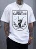 Bachelor'S Death Graphic Tshirt - White Casual Crew Neck ...