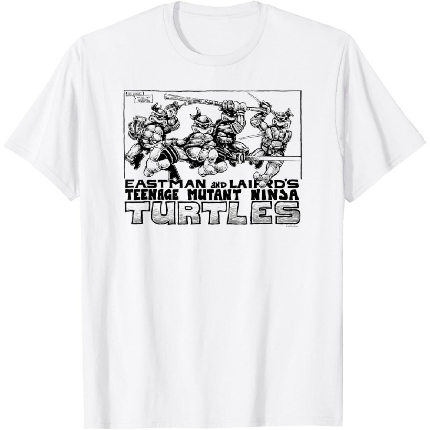 

Teenage Mutant Ninja Turtles Group Action Outline Comic T-Shirt XXXXXL білий
